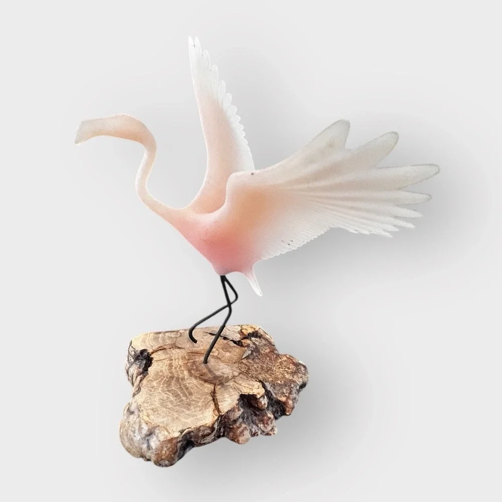 Vintage John Perry Flamingo‎ Sculpture 1986 signed